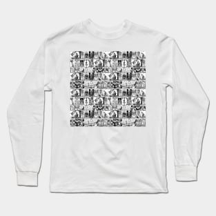 Black and White Tarot Pattern - Major Arcana Long Sleeve T-Shirt